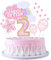 JKJF 2. Geburtstag Tortendeko Mädchen - Kuchen Topper Regenbogen Wolken Happy Birthday Kuchendeko Sterne Luftballon Cake Toppers für Baby Kinder - Rosa