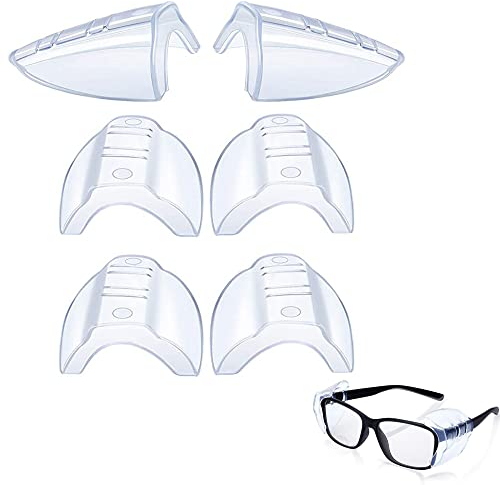 SEABABOO 3 Paare Brille Seitenschutz Sicherheit Auge Brillen Seitenschutz Schutz Brillen Seiten Schutz Schutzbrillen-Seitenschilder Durchsichtiger Seiten Flexible Seitenwände für mittlere Brillen