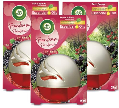 Air Wick Decosphere - Ambientador Casa Para Baño, Con Aroma A Magnolia & Flor de Cerezo - Pack De 3