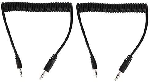 Tbest Sonstiges Kamerazubehör, 2 Stück 3,5-mm-Stecker auf C1-Sync-Kabel 3,5-mm-C1-Blitzauslöser-Spiralkabel für EOS 70D-Kamera