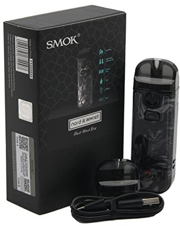 Smok Nord 4 Kit 80 W Vape-Gerät Eingebauter 2000-mAh-Akku 4,5 ml RPM 2 Kartusche 0,16 Ohm RPM 2 Mesh Coil Kein Nikotin Fließendes Schwarzgrau