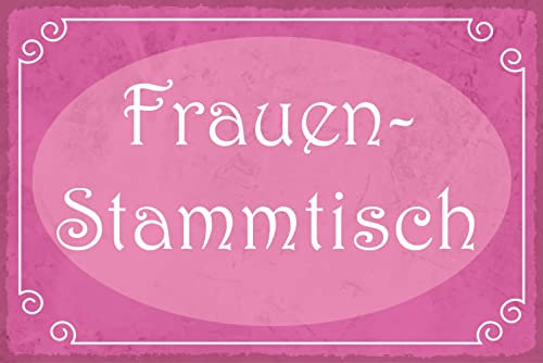 AGDeko® Schild aus Holz 12x18cm Frauen Stammtisch zum Aufhängen oder Stellen Raum Dekoration