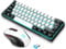 Snpurdiri 2.4G Wireless Gaming Keyboard and Mouse Combo, Include Mini 60% Merchanical Feel RGB Backlit Keyboard, Ergonomic Vertical Feel Small Wireless Mouse(White and Black)
