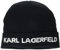 KARL LAGERFELD Herren Logo Beanie-Mütze, Schwarz, Einheitsgröße