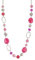 Bulinlin Silber Perplen Lang Kette für Damen Boho Statement Chain Halskette Modeschmuck Geburtstagsgeschenke für Frauen (52-Hot Pink)