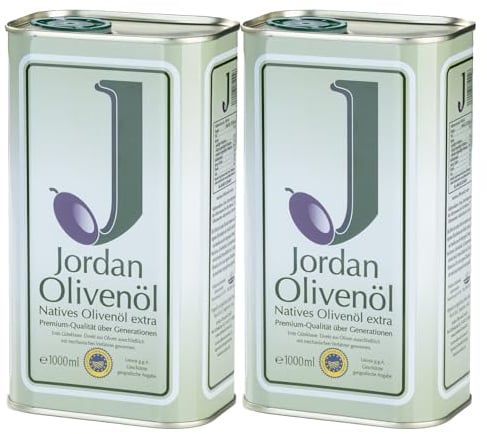 Jordan Olivenöl - natives Olivenoel extra - Kanister 1 liter - 2er Pack