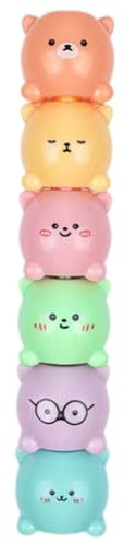 WOFASHPURET 1 ensemble de surligneurs d'ours Kawaii Ensembles Surligneur Mini surligneur animaux surligneurs amusants stylo de livre enfant plastique compte gomme à effacer Forme D'ours