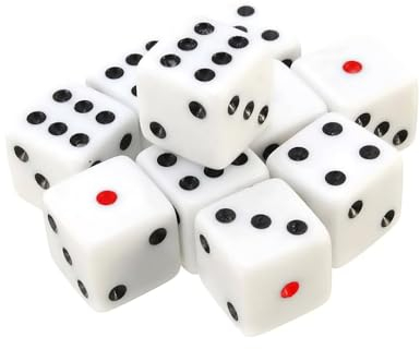 Würfel,10 pcs D6 Polyedrische Würfel Dice Set Vieleck Würfel für Dungeon und Dragons Pathfinder DND RPG MTG 16mm Weiß