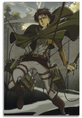 QZVCGSTA Levi Ackerman Anime-Poster, Leinwandposter, dekoratives Zimmer, ästhetisch, Schlafzimmerdekoration, Wandkunst, Büro, Heimdekoration, 30 x 45 cm, ungerahmt, 4