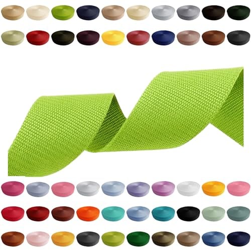 Gurtband 2m 5m 10m 50m, 50 Farben, Breite 10mm 15mm 20mm 25mm 30mm 40mm 50 mm Taschengurt Polypropylen Ideal für DIY-Projekte, Handarbeiten & Outdoor (041) Pastellgrün, 40mm x 2m