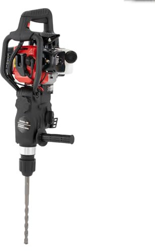 Martello demolitore a benzina 32,6 CC a 2 tempi, per calcestruzzo, 5000 rpm, con 3 punte per trapano, 1 scalpello a punta e scalpello a punta
