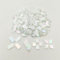 Piastrelle per mosaico in vetro iridescente, 200 g, 270 pezzi, 4 forme miste, in vetro colorato, forniture per mosaici, quadrati/triangoli/rettangoli/rombi (bianco)