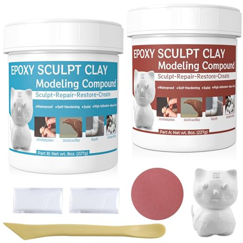 Epoxy Sculpt Pool Putty für Lecks unter Wasser AB Selbsthärtende Modelliermasse Modellierpaste Clay für Bildhauerei, Modellieren, Reparieren, Füllen, Metall, Holz, Fliesen, Keramik Weiß