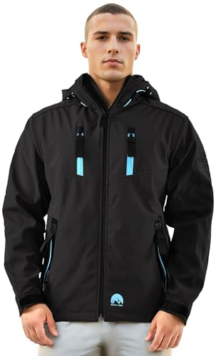 Arctic Seven Herren Softshelljacke (S-5XL) - Wasserabweisend, Atmungsaktiv, Teddy Fleece innen, Warme Jacke Männer - AS-306