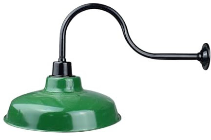 perfk Lampenschirm mit Schwanenhals, Emaille-Wandlampe, Dekor, Stabiler, nostalgischer Vintage-Lampenschirm, altmodisch, für die Veranda im Freien, 40x16.5 cm