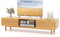 COSTWAY TV Schrank Bambus, TV Lowboard mit 2 Schiebetüren und 3 separaten Schränken, Fernsehschrank für TVs bis 70 Zoll, Fernsehtisch für Wohnzimmer, Schlafzimmer, 160 x 40 x 38 cm, Natur