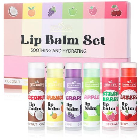 Lippenbalsam Set, 6 Pcs Lindernd Und Feuchtigkeitsspendend Fruchtig Lip Balm, Nährende Und Nicht Fettend Lippenpflege, Lang Anhaltende Feuchtigkeitszufuhr Lipbalm Für Weiche Geschmeidige Lippen