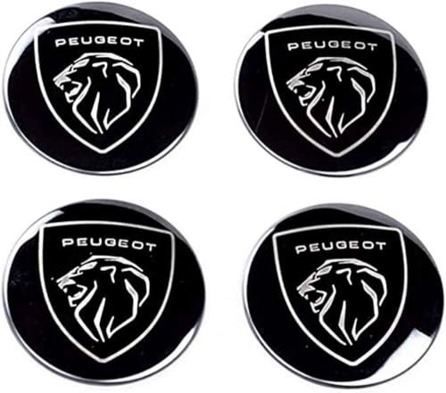 WYHHL 4 pièces Voiture Cache-Moyeux 56mm pour Peugeot New 5008 4008 3008 2008 508 408 308 208 RCZ 56mm, Cache Moyeu Capuchons Cache de Roue Centrale Jante Centre D'Emblème Accessoires,Normal-A