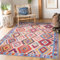 NETLINE HOME Teppich Wohnzimmer - Waschbarer - Teppich Rutsch Stop - rutschfeste Teppiche Aus Baumwolle Gewebt - Vintage Boho Teppich Für, Schlafzimmer Küche Flur Und Salon (WEIß ORANGE, 160X230)