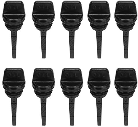 10Pcs Oil Filler Caps Dipstick with Ergonomic Handle, Accurate Measurement for Gasoline Engines, Generators, Lawn Mowers, ABS Material, Black