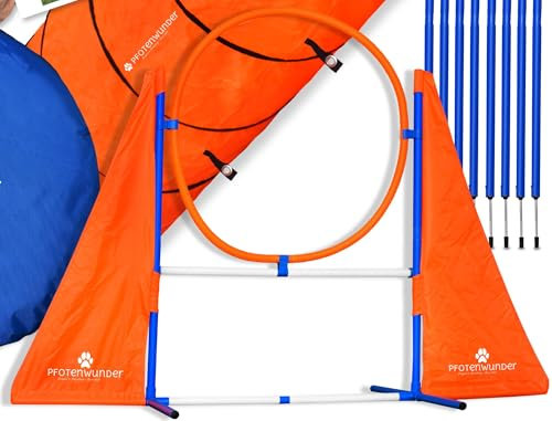 PfotenWunder® 2X-Profi-Agility-Hürde, Agility-Hürden-Set groß, für kleine & große Hunde-Training Sport Parcour Zubehör Hürden Sprungring Sprunghürde