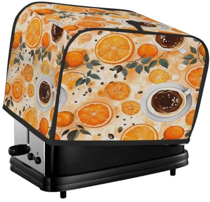 Mexpekil 4-Slice Toaster Cover, Coffee Orange Stylish Protector for Your Toaster, Easy to Clean, Waterproof, Heat-Resistant, Durable, Kitchen Essentials