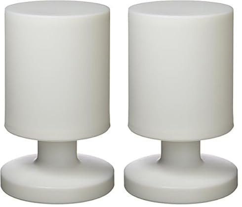 Reality Leuchten R57071101 A+, LED Akku Aussenleuchte, Acryl, 1,5 watts, Weiß, 13.0 x 13.0 x 20.5 cm [Energieklasse A+] (Packung mit 2)