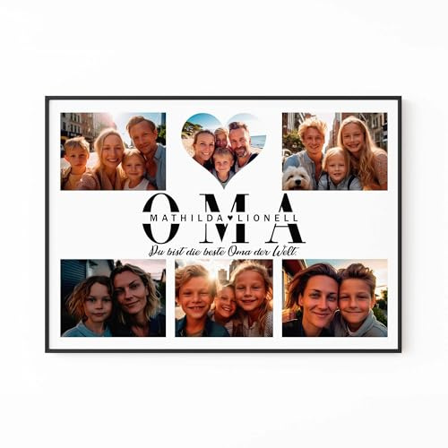 Yuweli Personalisierte Geschenke für Oma zum Muttertag | Fotogeschenk | Geschenk | Geschenke mit eigenem Foto | Muttertagsgeschenk | Poster