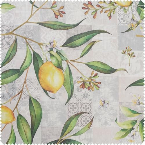 Globaltex Baumwoll-Stoff Limonero, Acryl beschichtet, 140 cm breit, Meterware - für kreative Projekte, Basteln und Näharbeiten