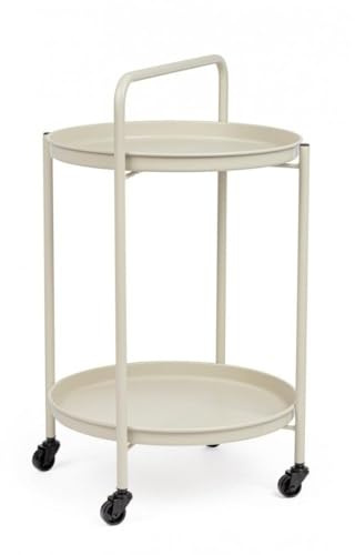 KONTE.DESIGN Faltbarer Bollerwagen AUSTIN aus Stahl, beige, mit Tablett