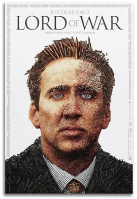 XUWSEWNE Poster Lord of War, Vintage-Wandkunst, Leinwand, ästhetisches Poster, Musik und Filme, dekoratives Gemälde für Wohnzimmer, Schlafzimmer, 20 x 30 cm, ungerahmter Stil