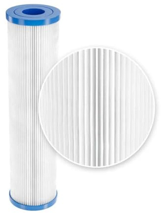 Water Filter Cartridge 10 Inch Pleated 20 Microns Sediment Replacement Reusable