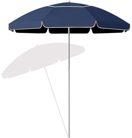 Parasol de patio à double toit de 1,5 m, petit parasol de table d'extérieur avec protection UV et auvent imperméable pour terrasse, balcon, jardin, pelouse, jardin, cour, marché, bleu, bleu, 155cm(5ft
