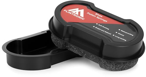 Flintronic 1 PCS Shoe Polish Sponge, Shine Sponges for Leather Shoes, Boots, Bags, Belts, Jackets, Sofa (Black)