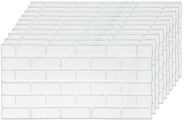 IZODEKOR Styropor Wandverkleidung Ziegeloptik Weiß 50x100x2 cm | Überstreichbar Wandpaneele Ziegeloptik aus EPS für DIY-Projekte | Wasserfest | T-1900