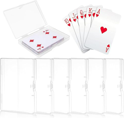 hankousi Spielkarten-Box, 6 Stück, transparent, mit Deckel | Karteikarten-Box, Leere Karten-Boxen