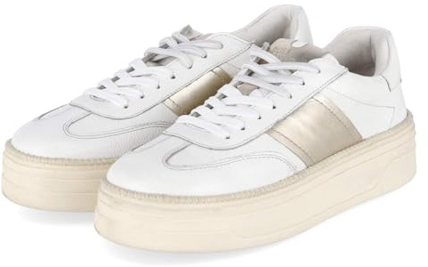 BULLBOXER 6NU0360102 1100 Damen Plateau Sneaker Leder in Weiss - Gr. 42
