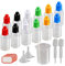 17tlg Tropfflasche Set,KAKOO 12x 30ml Leer Plastikflaschen Dosier-Flaschen Liquidflaschen Kindersicherung Deckel in Bunt mit Trichter Pipette Messbecher für DIY Kraft