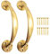 White Hinge 2X Polished Brass 7 Victorian Bow Pull Handles for Kitchen Cabinet Handles