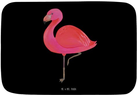 Mr. & Mrs. Panda Badvorleger Flamingo Classic - Geschenk, Duschvorleger, Badezimmerteppich, Freundinnen, rosa, Außenseiter, prächtig, Badematte,