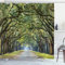 ABAKUHAUS Wald Duschvorhang, Serene Pathway Trekking, Stoffliches Gewebe Badezimmerdekorationsset mit Haken, 175 x 180 cm, Grün und Brown