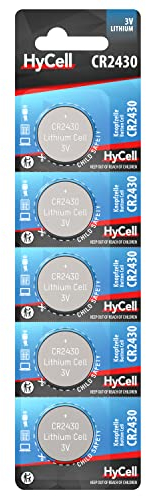 HyCell 5er Pack Lithium Knopfzellen CR2430 3V - Knopfbatterien mit erstklassige Qualität mit äußerst langer Haltbarkeit / Kapazität von 275 mAh für Waage, Uhr, Autoschlüssel, Digitalkamera