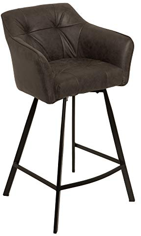 Riess Ambiente Retro Barstuhl LOFT 100cm antik grau mit Armlehne Barhocker Hocker Tresenstuhl Hausbar