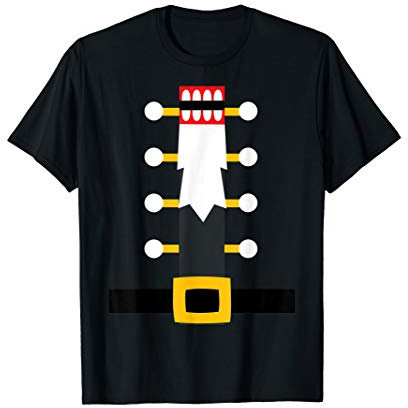 Wooden Nutcracker Uniform Holiday Pajama Dress Up T-shirt