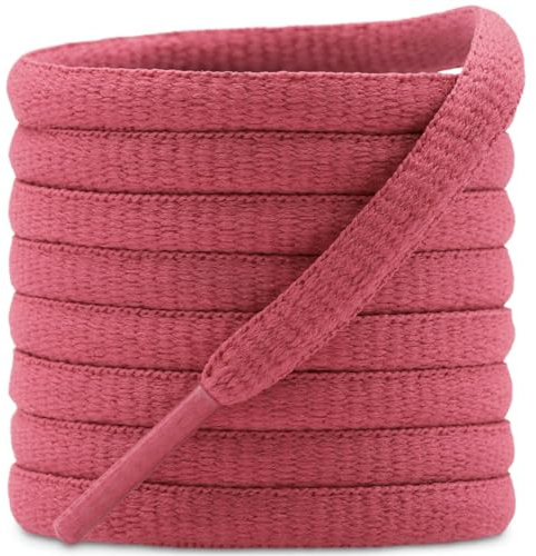 DELELE Lot de 2 paires de lacets ovales pour chaussures de sport et de course - 42 couleurs - demi-ronds - 1/4, 14t rose vif, 71 Inch (180CM)