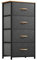 YITAHOME Kommode mit Schubladen, Schrank mit 4 Schubladen aus Stoff, Aufbewahrungskommode Industrial Stil für Schlafzimmer, Wohnzimmer, Kinderzimmer, Flur, Aufbewahrungsschrank (Dunkelgrau)
