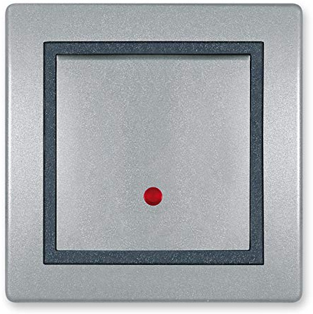 ALING-CONEL Wechselschalter mit Glimmlampe 10AX/250V~ inkl.Rahmen (komplett) Silber/Graphit/Silber
