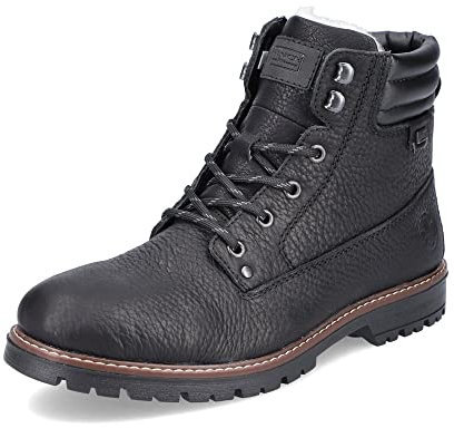 Rieker Herren Schnürstiefeletten F3600, Männer Stiefeletten, wasserabweisend, riekerTEX,uebergangsschuhe,schwarz (00),43 EU / 9 UK