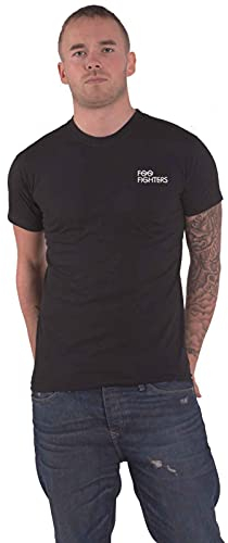 Foo Fighters T Shirt Flash Back Print Band Logo Nue offiziell Herren Schwarz L