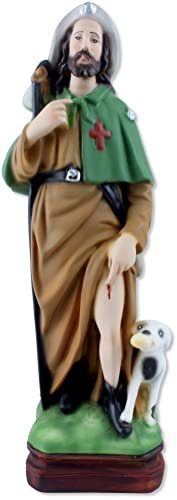 Generico Statue San Rocco aus Kunstharz, handbemalt, 30 cm, hergestellt in Italien
